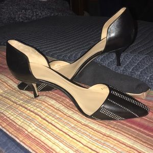 Giorgio Armani black leather heels